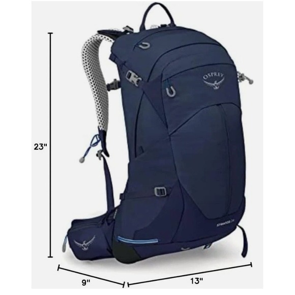 Osprey Stratos 24L Men's Hiking Backpack - Cetacean Blue Raincover Incl. NEW